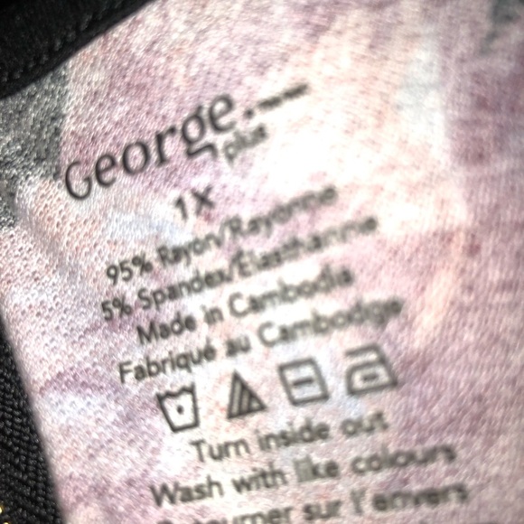 George Black and Pink Asymmetrical 3/4 Sleeve Blouse - Picture 6 of 7